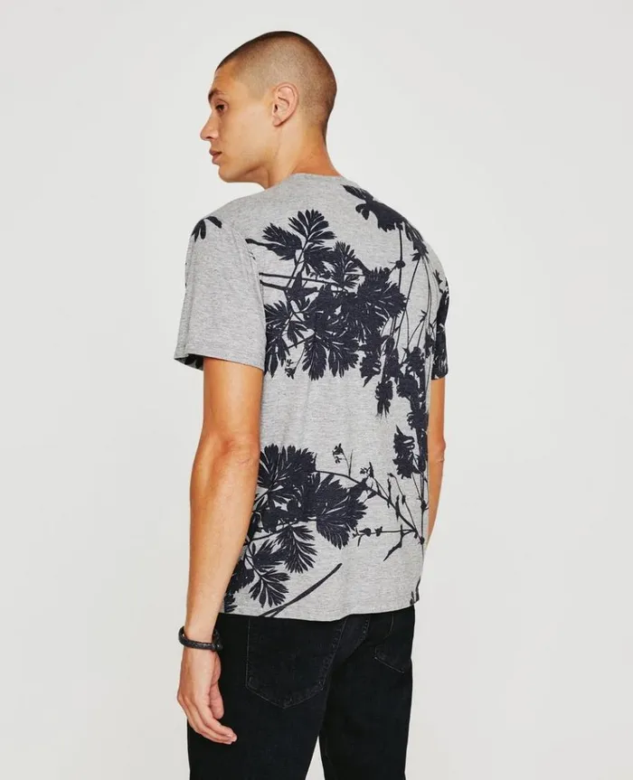 Men Tees AG Jeans Bryce Crew Bold Flower Heather Grey Multi Men Tees AG Jeans Bryce Crew Bold Flower Heather Grey Multi