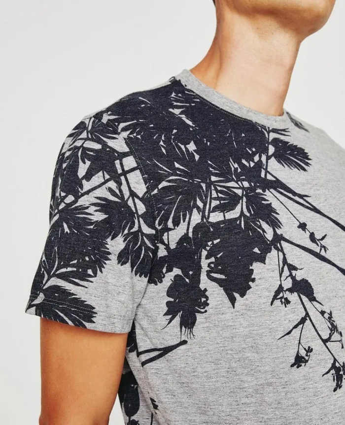 Men Tees AG Jeans Bryce Crew Bold Flower Heather Grey Multi Men Tees AG Jeans Bryce Crew Bold Flower Heather Grey Multi
