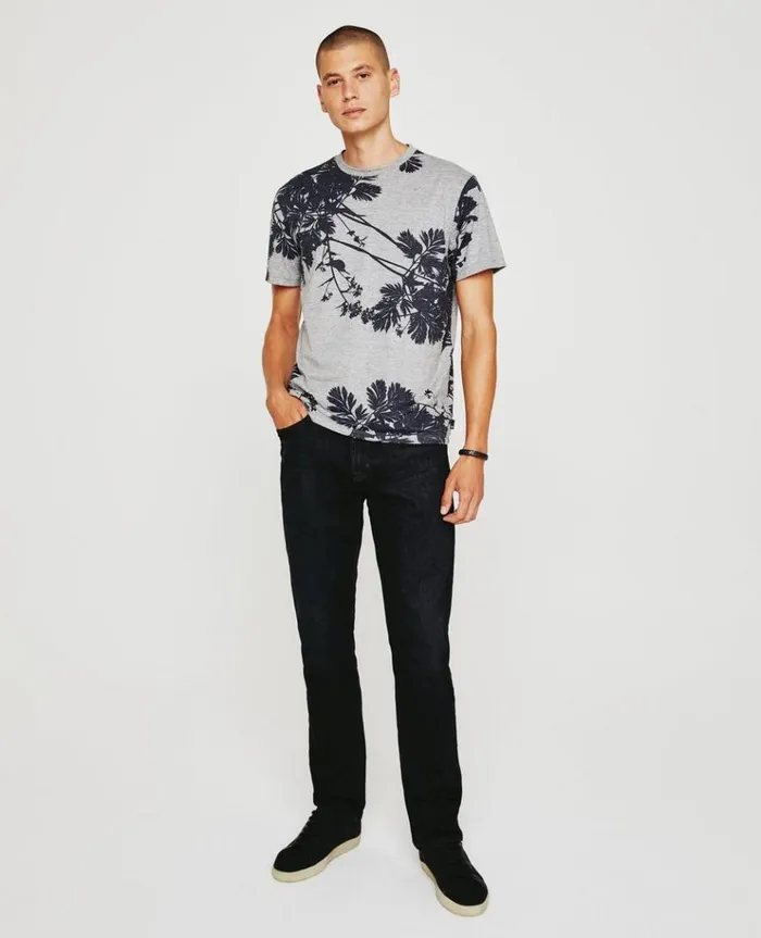 Men Tees AG Jeans Bryce Crew Bold Flower Heather Grey Multi Men Tees AG Jeans Bryce Crew Bold Flower Heather Grey Multi