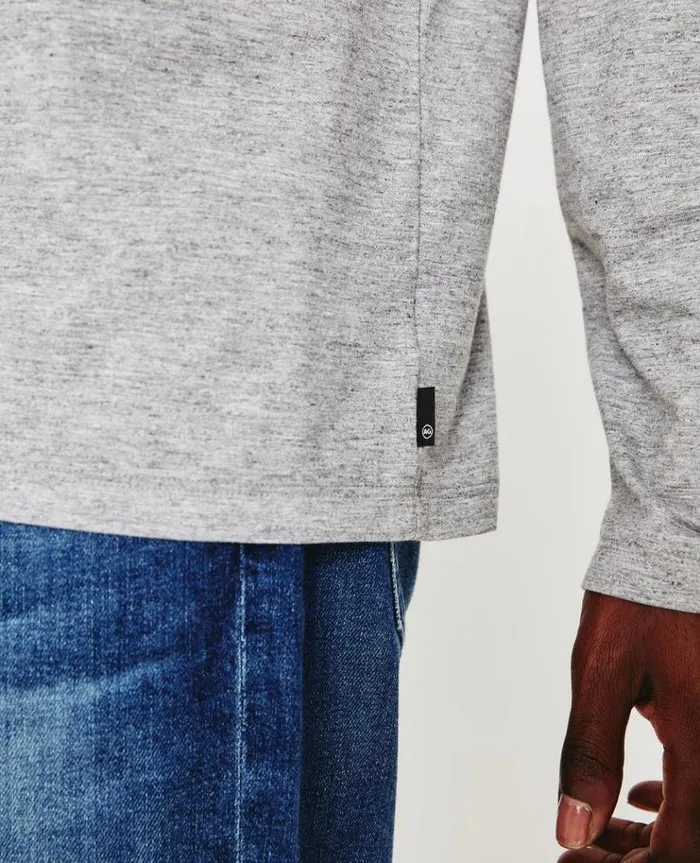 Men Tees AG Jeans Bryce LS Henley Heather Grey Men Tees AG Jeans Bryce LS Henley Heather Grey