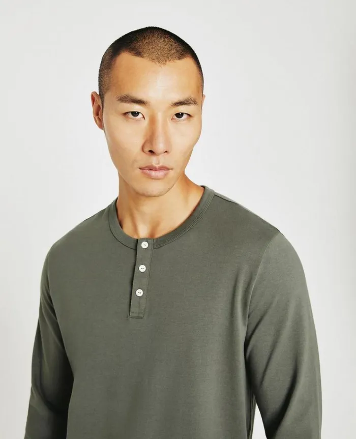 Men Tees AG Jeans Bryce LS Henley Hunter Sage