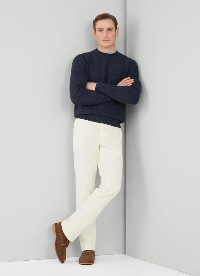 Men Textured Knit Jumper Navy Hackett London Knitwear