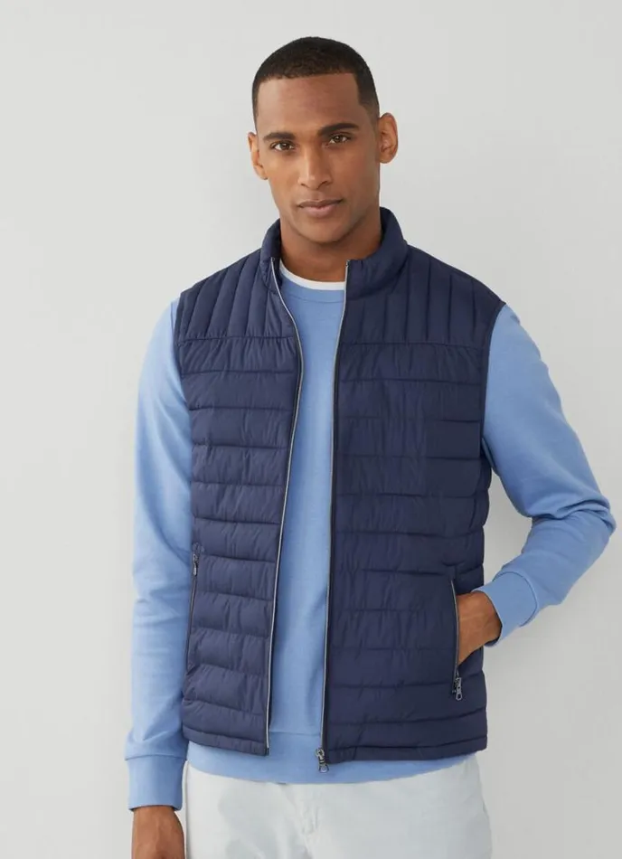 Men Ultralight Padded Gilet Navy Blazer Hackett London Coats and Jackets