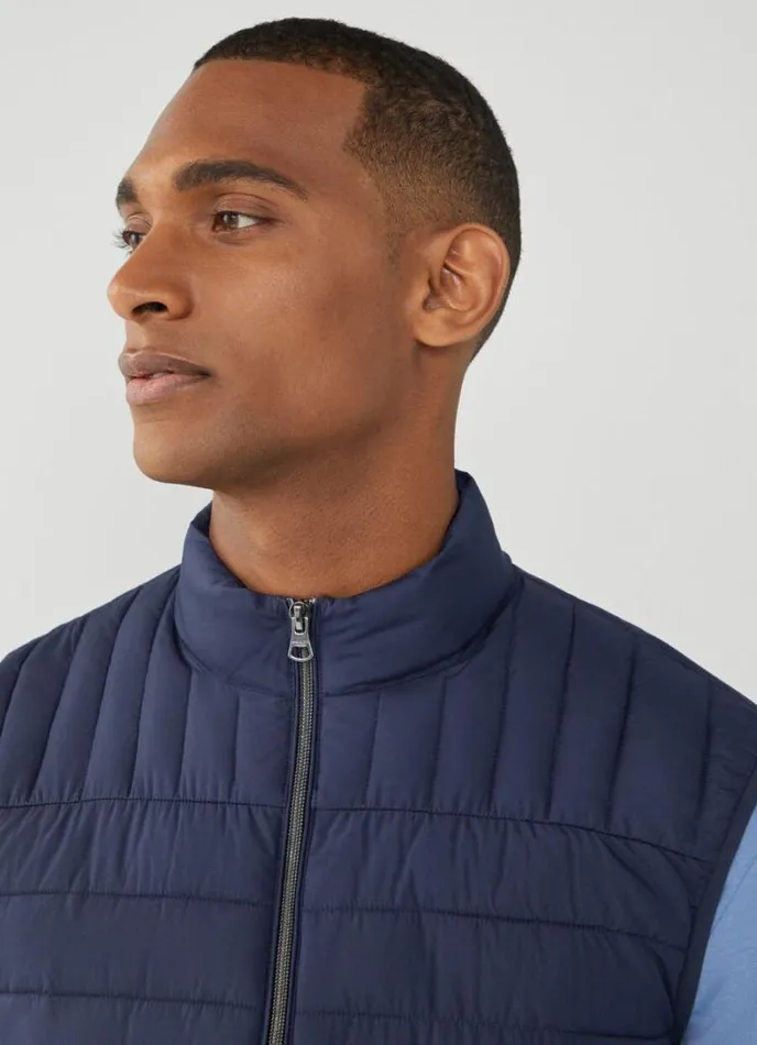 Men Ultralight Padded Gilet Navy Blazer Hackett London Coats and Jackets