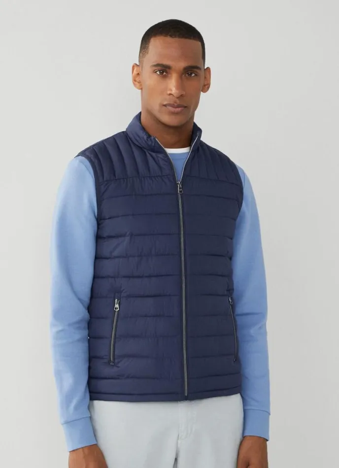 Men Ultralight Padded Gilet Navy Blazer Hackett London Coats and Jackets