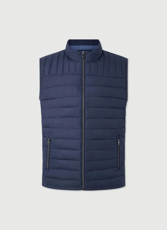 Men Ultralight Padded Gilet Navy Blazer Hackett London Coats and Jackets
