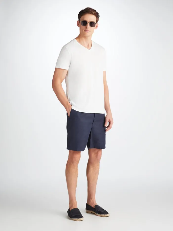 Men VNeck TShirt Riley Pima Cotton White Derek Rose Short Sleeve TShirts