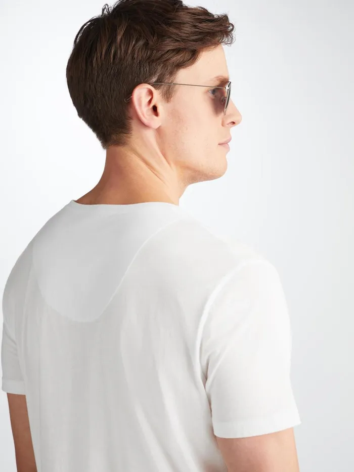 Men VNeck TShirt Riley Pima Cotton White Derek Rose Short Sleeve TShirts