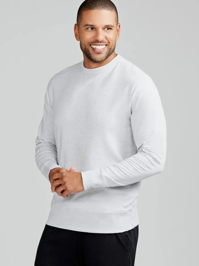 Men Varsity French Terry Sweatshirt Tasc Performance Long Sleeve TShirts