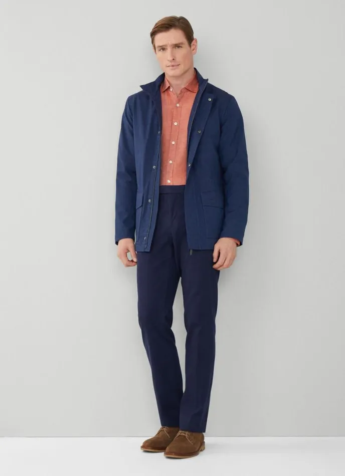 Men WaterResistant Field Jacket Blue Hackett London Coats and Jackets