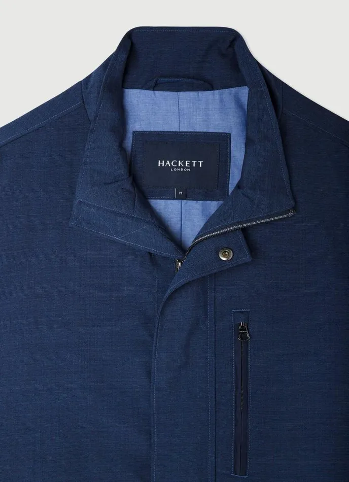 Men WaterResistant Field Jacket Blue Hackett London Coats and Jackets