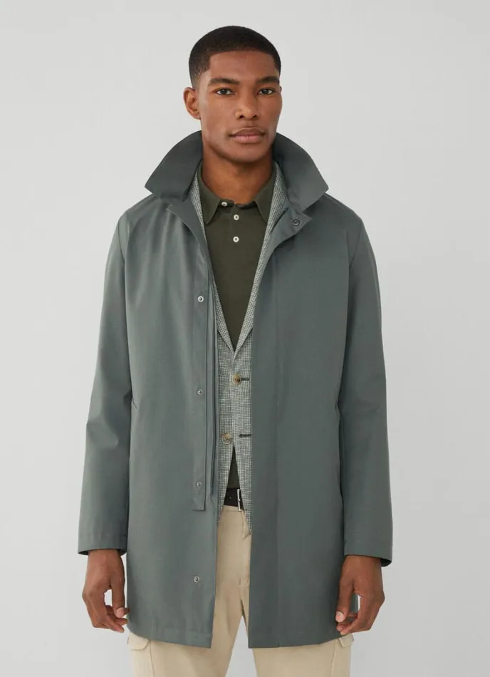 Men WaterResistant Mac Khaki Hackett London Coats and Jackets