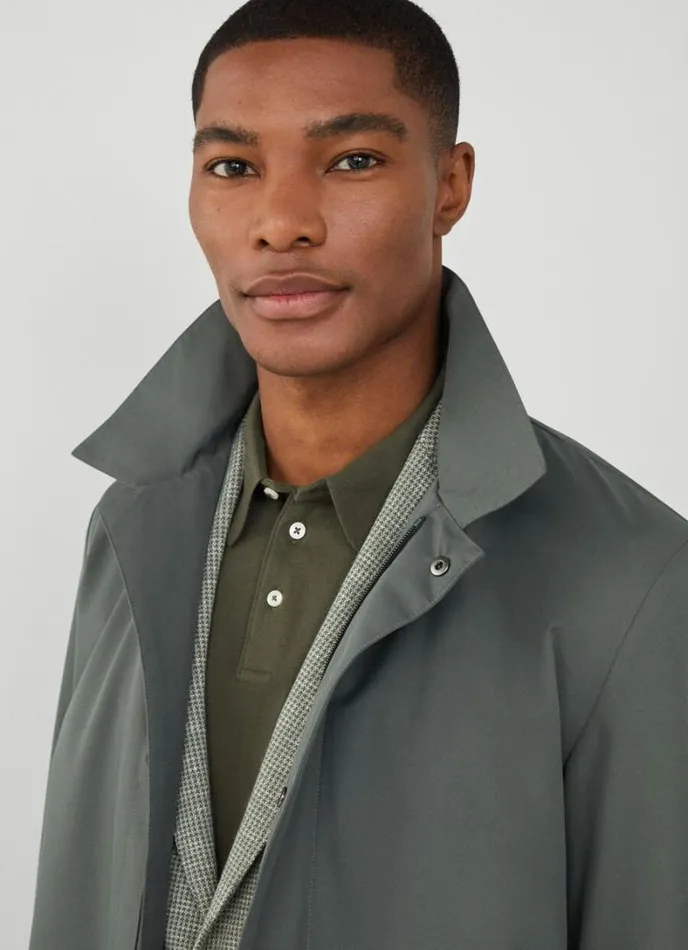 Men WaterResistant Mac Khaki Hackett London Coats and Jackets