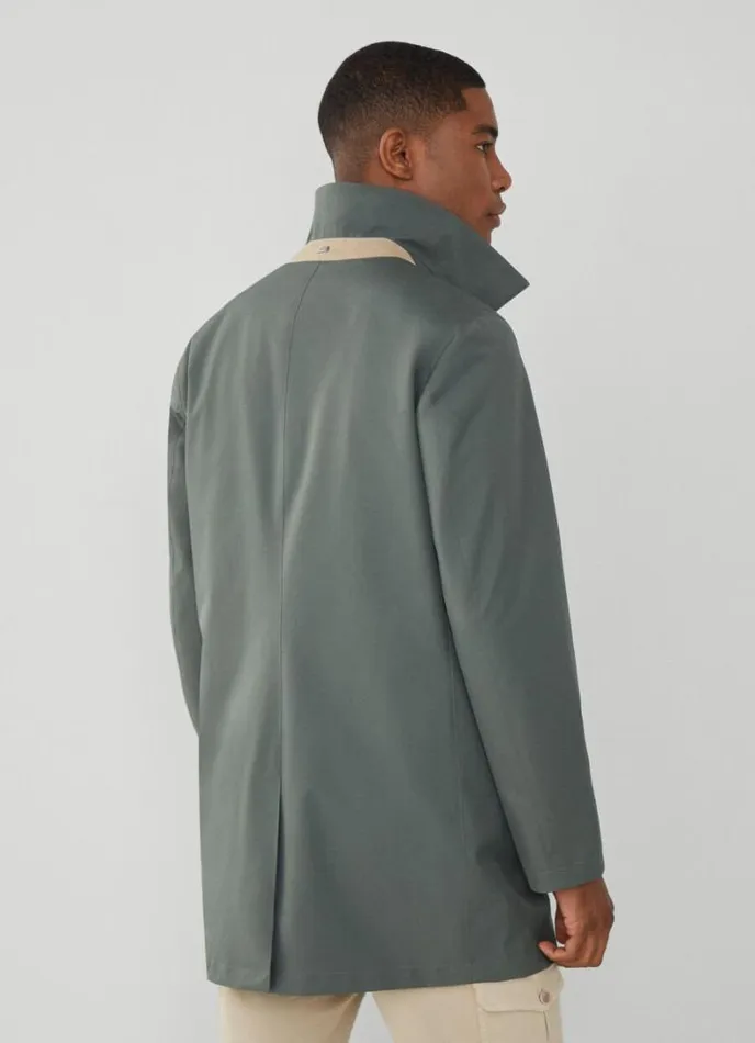 Men WaterResistant Mac Khaki Hackett London Coats and Jackets