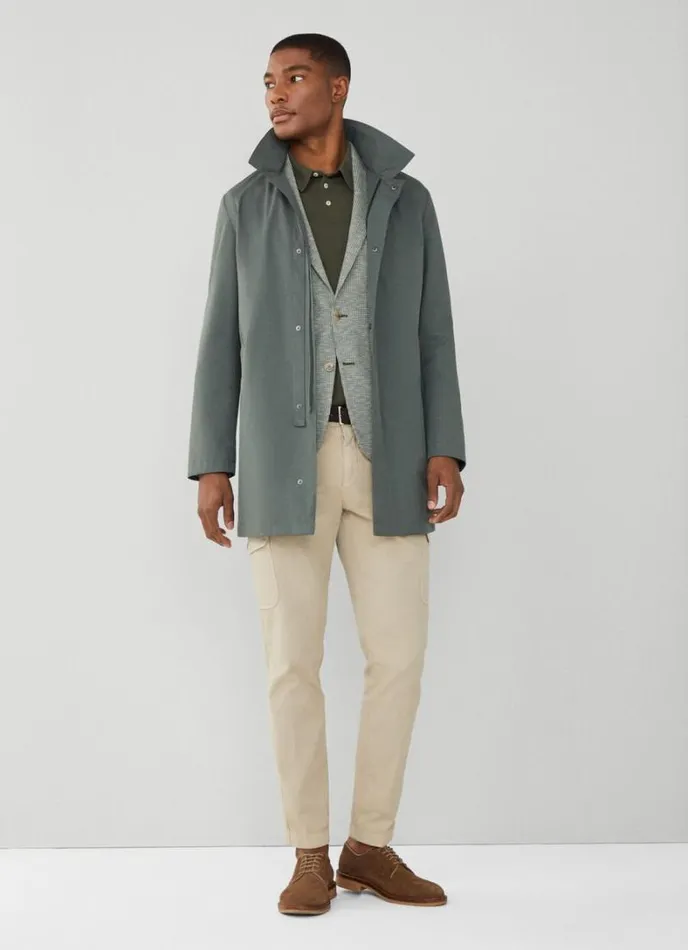 Men WaterResistant Mac Khaki Hackett London Coats and Jackets