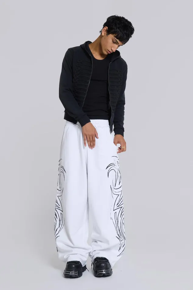 Men White Blade Joggers Jaded London Loungewear