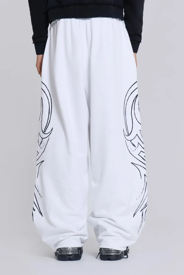 Men White Blade Joggers Jaded London Loungewear
