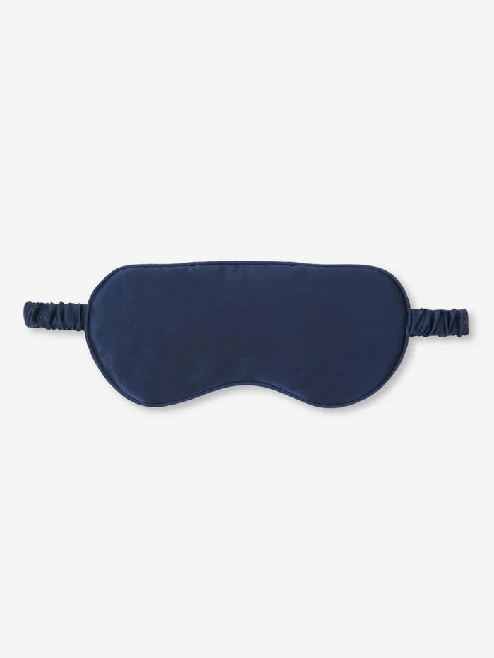 MenWomen Eye Mask Bailey Silk Satin Navy Derek Rose Eye Masks