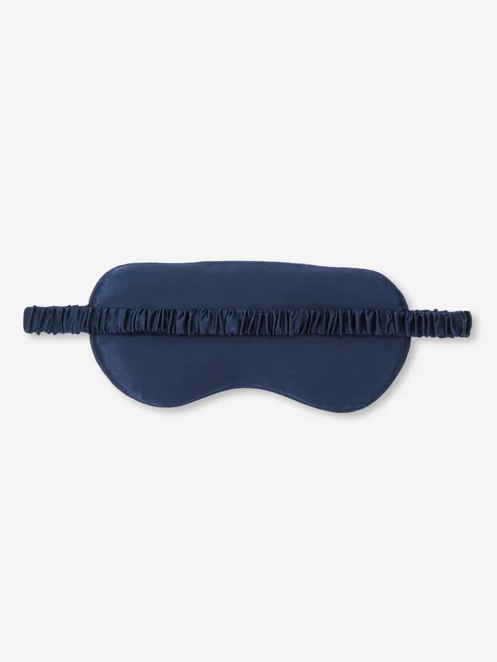 MenWomen Eye Mask Bailey Silk Satin Navy Derek Rose Eye Masks