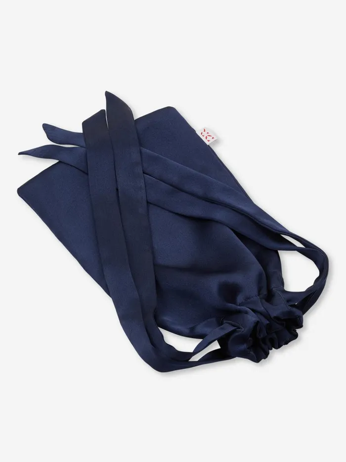 MenWomen Eye Mask Bailey Silk Satin Navy Derek Rose Eye Masks