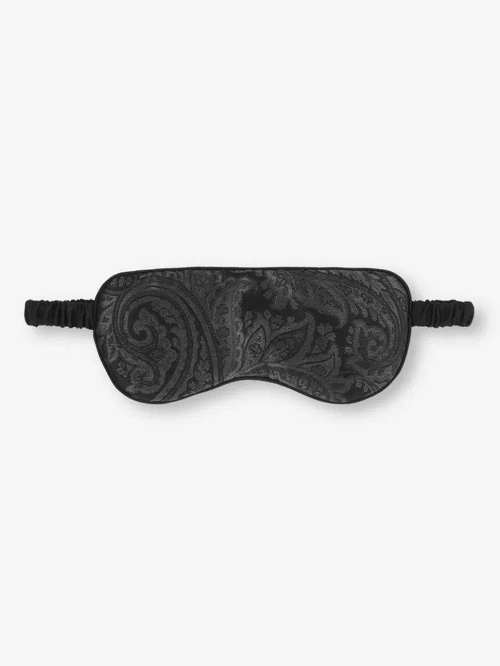 MenWomen Eye Mask Verona 67 Silk Satin Black Derek Rose Eye Masks