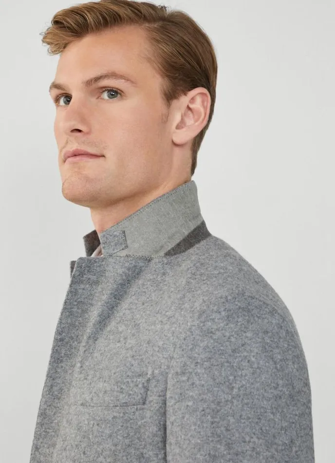 Men Woven Knit Blazer Grey Hackett London Blazers