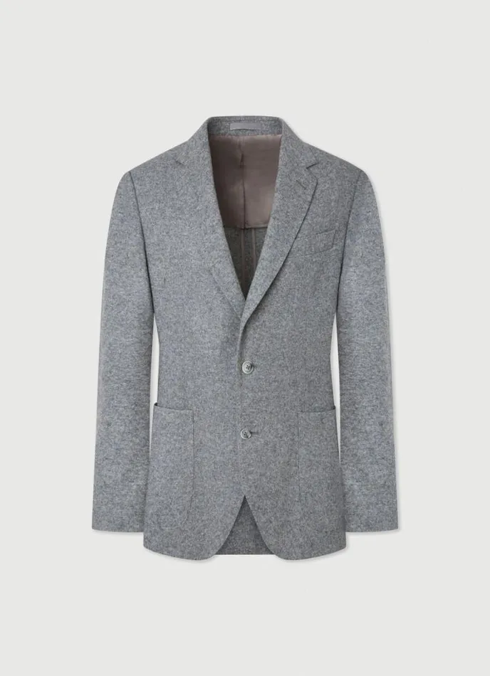 Men Woven Knit Blazer Grey Hackett London Blazers