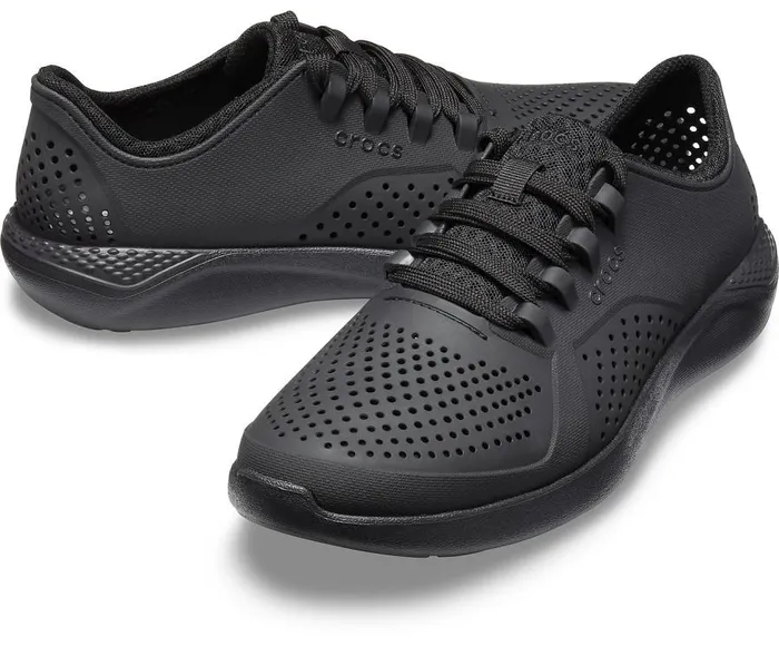 Mens LiteRide Pacer Black Black Crocs Sneakers