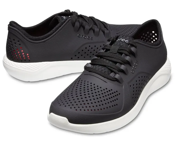 Mens LiteRide Pacer Black White Crocs Sneakers