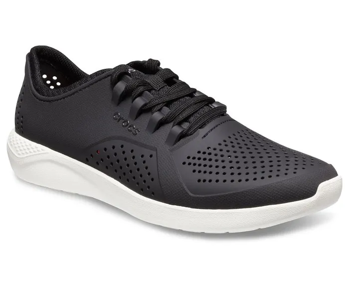 Mens LiteRide Pacer Black White Crocs Sneakers