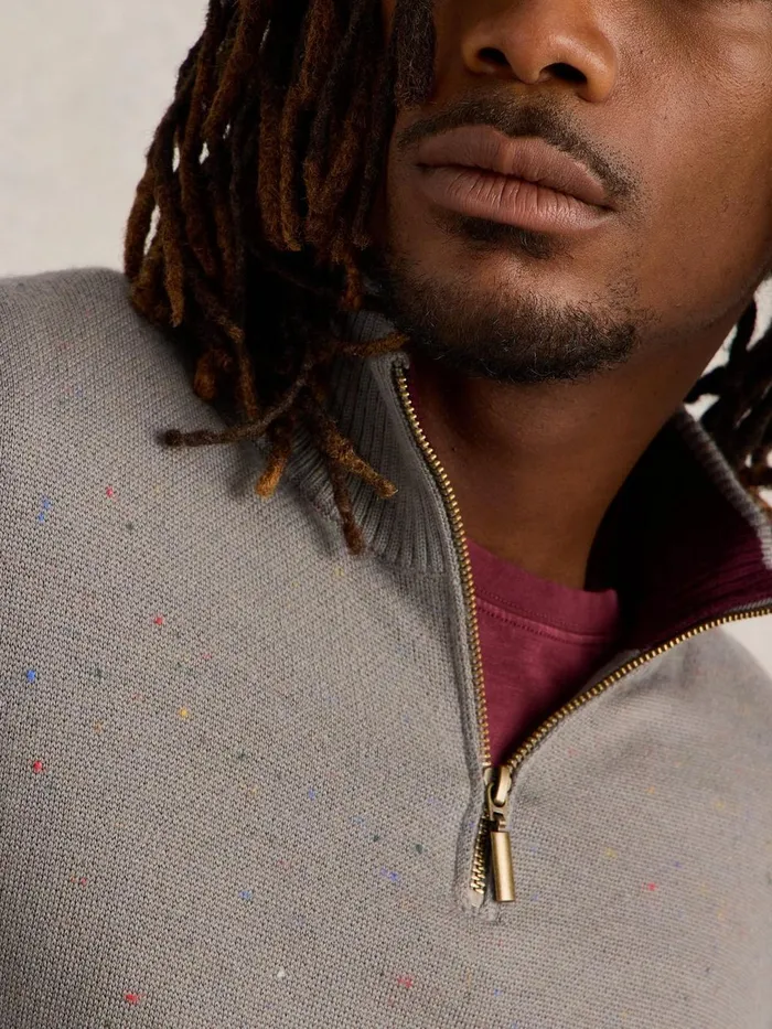 Merino Wool Funnel Neck Nep Natural Multi Men White Stuff Knitwear Merino Wool Funnel Neck Nep Natural Multi Men White Stuff Knitwear