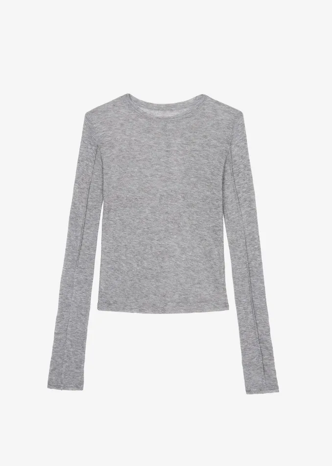 Mesa Sheer Long Sleeve Tee 8211 Grey Women The Frankie Shop Clothing