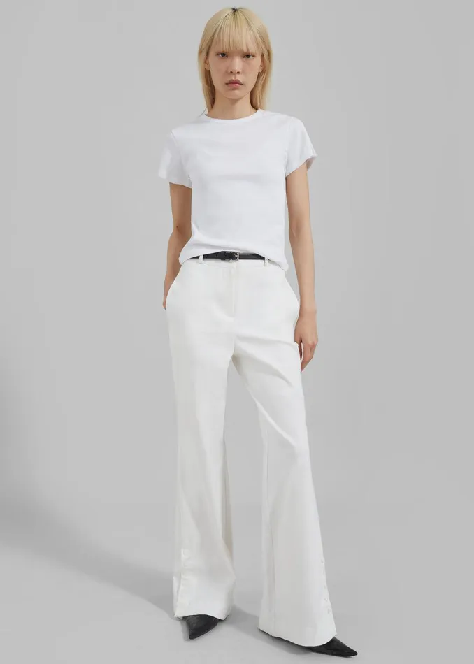 Michelle Flare Pants 8211 Ivory Women The Frankie Shop Clothing