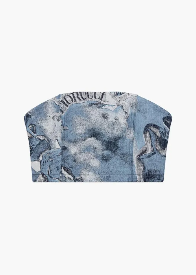 Milano Angels Bustier Crop Top Blue Blue Women Fiorucci Milano Angels Bustier Crop Top Blue Blue Women Fiorucci