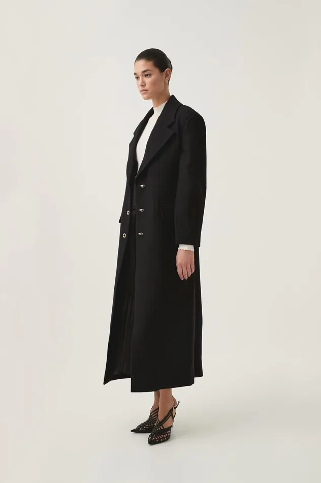 Minaret Long Line Wool Coat Black Women Aje Blazers Jackets and Coats Minaret Long Line Wool Coat Black Women Aje Blazers Jackets and Coats