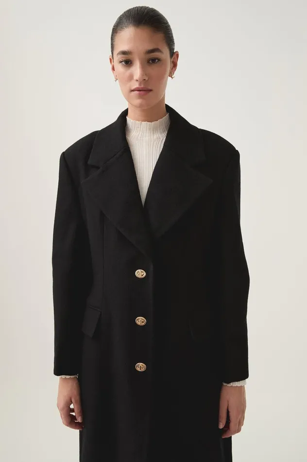 Minaret Long Line Wool Coat Black Women Aje Blazers Jackets and Coats Minaret Long Line Wool Coat Black Women Aje Blazers Jackets and Coats