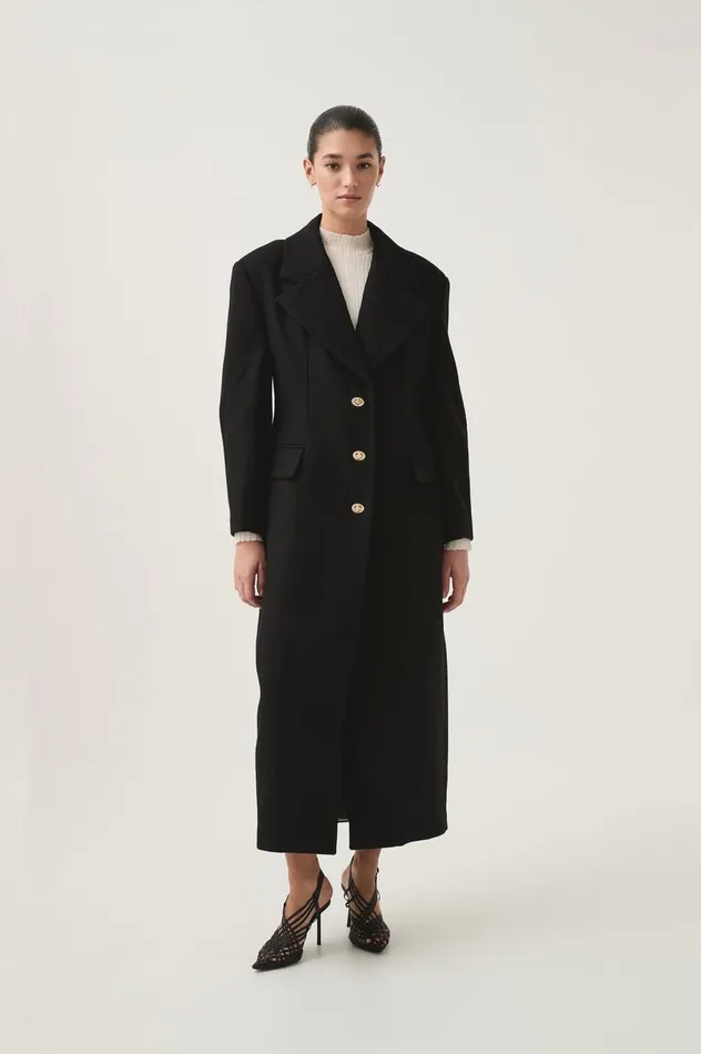 Minaret Long Line Wool Coat Black Women Aje Blazers Jackets and Coats Minaret Long Line Wool Coat Black Women Aje Blazers Jackets and Coats