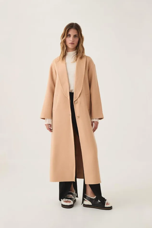 Modular Long Line Wool Coat Ecru Beige Women Aje Blazers Jackets and Coats Modular Long Line Wool Coat Ecru Beige Women Aje Blazers Jackets and Coats