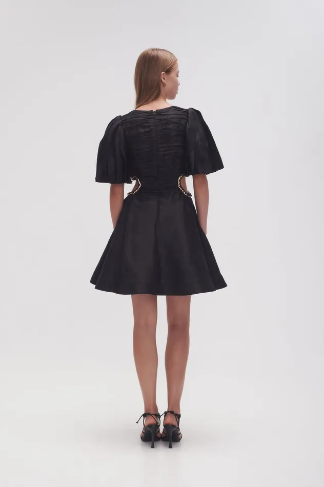 Monica Chain Link Mini Dress Black Women Aje Dresses Monica Chain Link Mini Dress Black Women Aje Dresses