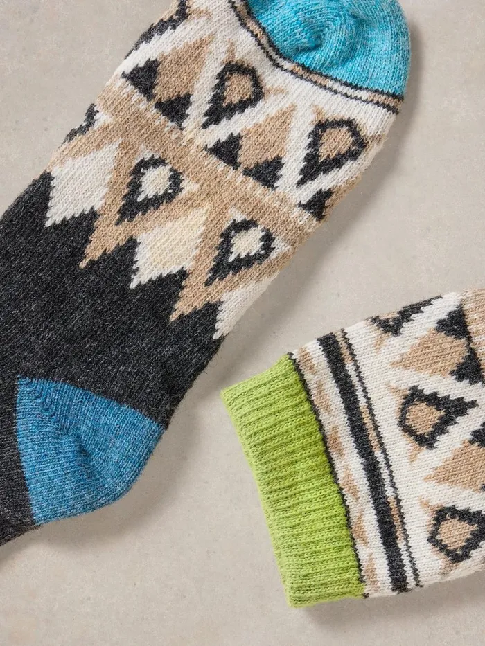 Mono Fairisle Wool Mix Sock Natural Multi Women White Stuff Socks