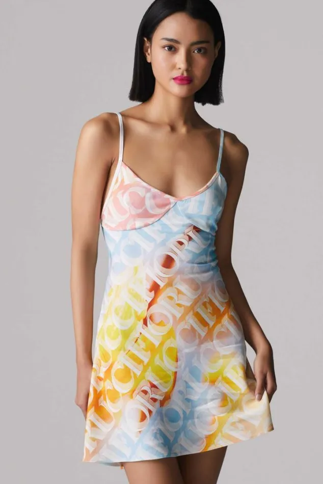 Monogram Logo Mini Slip Dress Multi Multi Women Fiorucci Monogram Logo Mini Slip Dress Multi Multi Women Fiorucci