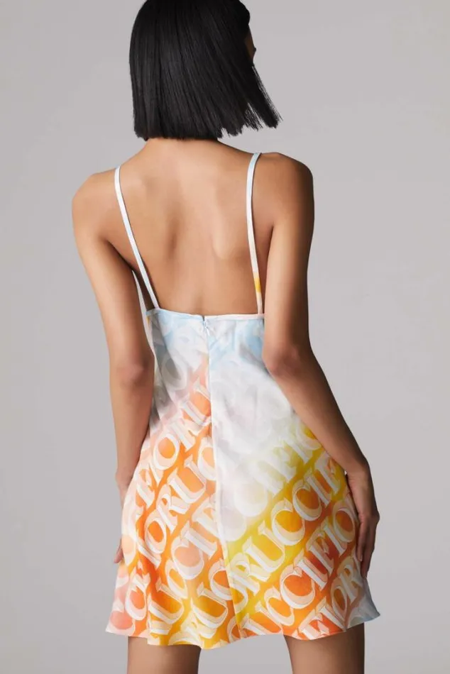 Monogram Logo Mini Slip Dress Multi Multi Women Fiorucci Monogram Logo Mini Slip Dress Multi Multi Women Fiorucci