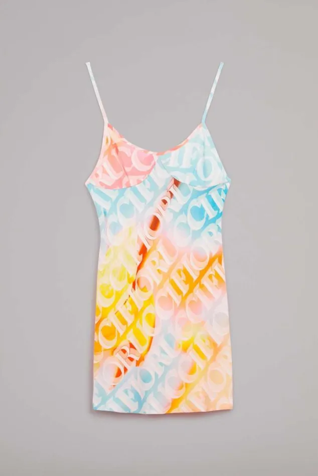 Monogram Logo Mini Slip Dress Multi Multi Women Fiorucci Monogram Logo Mini Slip Dress Multi Multi Women Fiorucci