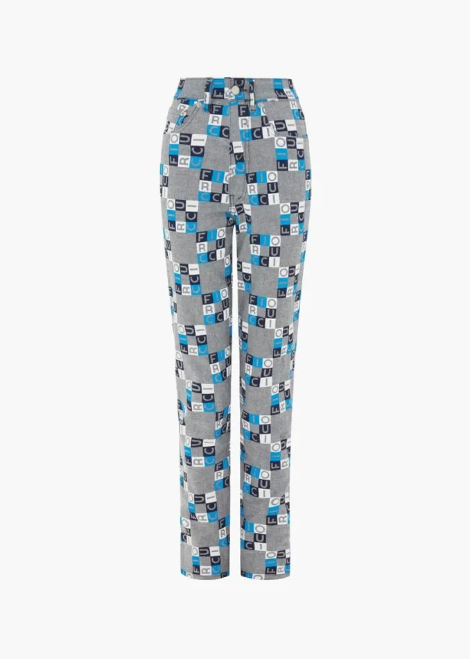 Monogram Logo Tara Jeans Blue Blue Women Fiorucci Monogram Logo Tara Jeans Blue Blue Women Fiorucci