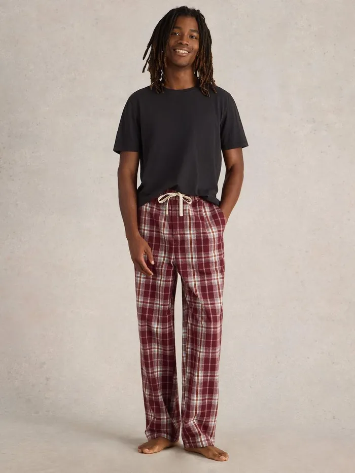Moorland Flannel PJ Trousers Plum Multi Men White Stuff Loungewear