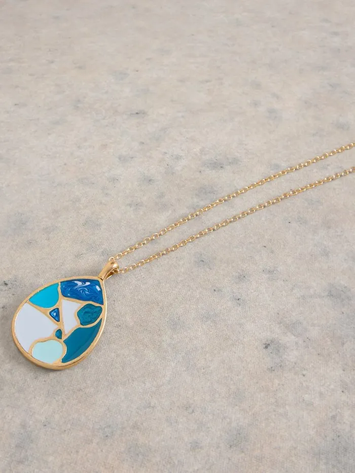 Mosaic Tile Drop Necklace Gold Tone Metallic Women White Stuff Jewellery Mosaic Tile Drop Necklace Gold Tone Metallic Women White Stuff Jewellery