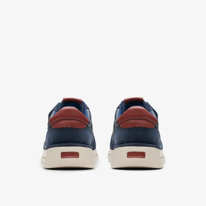 Nature X One Navy Leather Men Clarks Sneakers