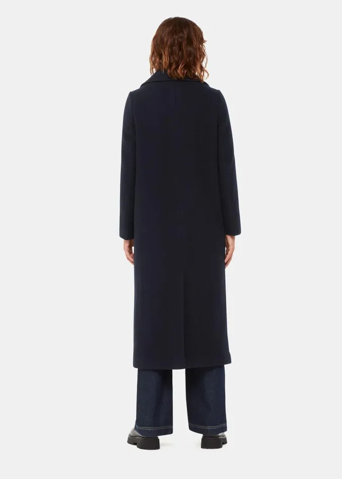 Navy Amalia Longline Coat Women Whistles Coats and Jackets