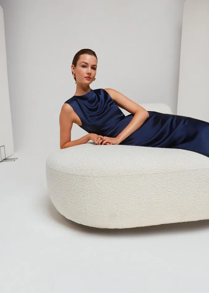 Navy Cowl Neck Satin Maxi Dress Women Whistles Dresses