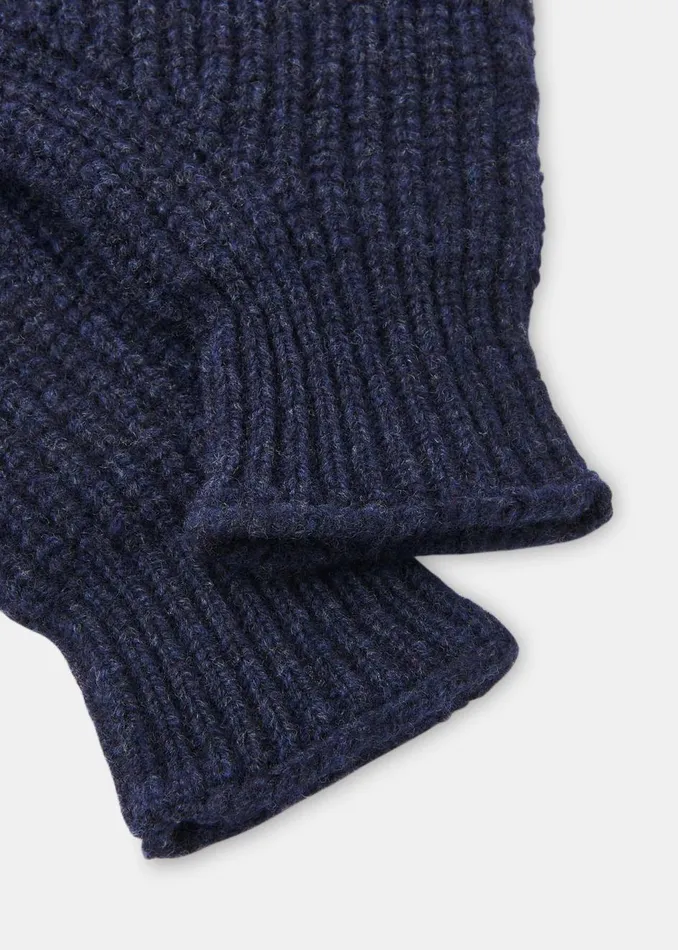 Navy Lambswool Gloves Women Whistles Hats Gloves and Scarves